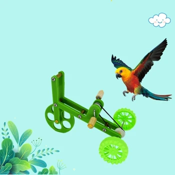 1 Įdomi Papūga Mokymo Žaislas Rekvizitai Mini Dviračių Žaislas Paukščiui Mokymo Reikmenys Plaything Tinka Papūga Paukščiai