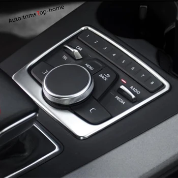 Yimaautotrims Nerūdijančio Plieno Vidaus Reikalų Komplektas Audi A4 A5 B9 2016 - 2020 M., Pavarų Dėžė Multimedijos Mygtukas Apdailos Rėmelis Padengti Apdaila