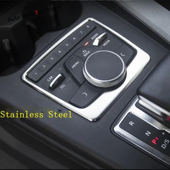 Yimaautotrims Nerūdijančio Plieno Vidaus Reikalų Komplektas Audi A4 A5 B9 2016 - 2020 M., Pavarų Dėžė Multimedijos Mygtukas Apdailos Rėmelis Padengti Apdaila