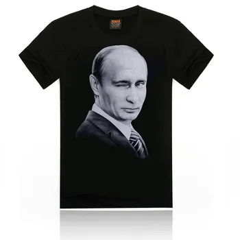 2020 Mados Karšto Vyrų Kietas Cacual Rusija Putinas Spausdinimas O-Kaklo trumpomis Rankovėmis T-Shirt Juoda marškinėliai