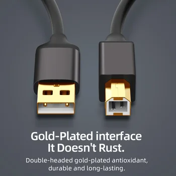 USB 2.0 Spausdintuvo Kabelis Type A Male-B Male Skaitytuvas Sinchronizuoti Duomenis Įkroviklio Laidas paauksuoti Kabelis Spausdintuvui USB2.0 Kabelis