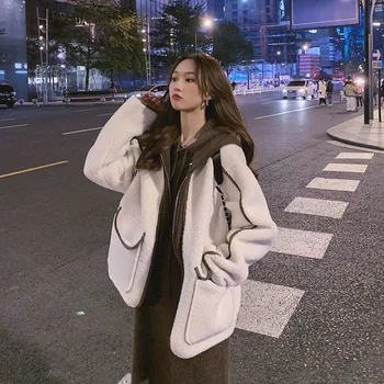 Žiemos Striukė Moterims Kratinys Laisvi Švarkai, Paltai Moterų Priežastinis Negabaritinių Žiemos Paltai Saldus Outwear Korėjos Lady Rudenį 2020 M.