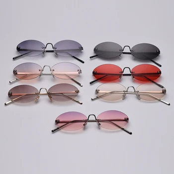 Peekaboo juoda retro ovalo formos akiniai nuo saulės moterų ponios dovanos turas taškus saulės akiniai vyrams 2019 metalo uv400 raudona ruda