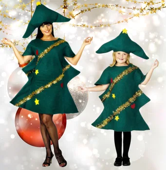 Moterų trumpomis Rankovėmis Cosplay Suaugusiųjų Naujovė Suknelė Elf Kostiumas Šalis Su Skrybėlę Išgalvotas Vaikai Perfomance Kalėdų Eglutė Apranga
