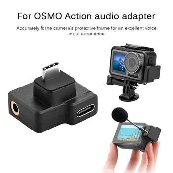 USB C Tipo Vyrų ir Moterų Klasikinių Spalvų 3,5 mm Paprastas Patvarus Mikrofonas Garso Adapteriai DJI OSMO VEIKSMŲ