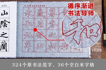Naujas Kinijos teptuku calligraphic rašyti copybook vandens kartoti Storas audinys ryžių popieriaus Wangxizhi Cursive scenarijus knygą pradedantiesiems