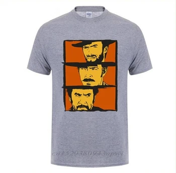 Print Custom t-shirt Komiksų Filmą Clint Eastwood T Marškinėliai trumpomis Rankovėmis vyriški Marškinėlius Hip-hop Medvilnės Crewneck Plius Dydžio Marškinėlius