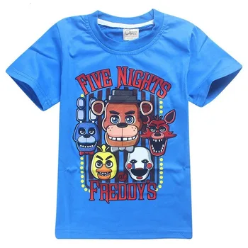 Penkios Naktys Freddy Vasaros Vaikų Drabužius T-Shirts 5 Freddys Tee 3-12Y Vaikiški Marškiniai Berniukams, žaidimas Cartoon Padėkos Viršūnės