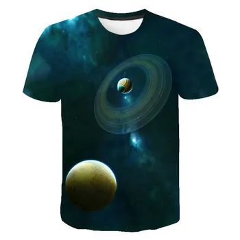 Kosmoso Galaxy Planetą Visatoje 3D atspausdintas marškinėliai vyriški moteriški vaikiški Sky Star 3D atspausdintas kietas viršūnes berniukų, mergaičių mados streetwear