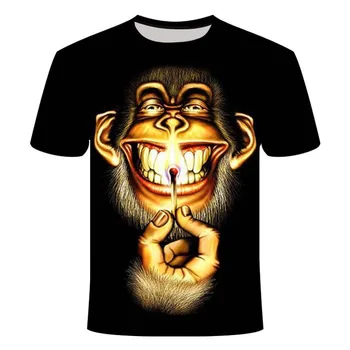 2020 metų vasaros 3D T-shirt spausdinimas gyvūnų beždžionių gorilos trumparankoviai juokinga dizaino atsitiktinis viršų T-shirt vyrai didelio dydžio 6xl