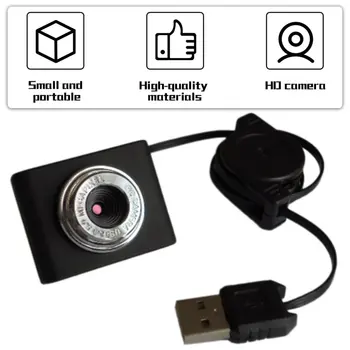 8 Mln. Pikselių Mini Kamera HD Žiniatinklio Kompiuterio Kamera su Mikrofonu Darbalaukio Nešiojamojo KOMPIUTERIO, Planšetinio kompiuterio USB jungties Live Vaizdo skambučiams
