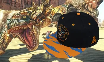 Monster Hunter Onlie Drakonas Tigrex Logotipas Siuvinėjimas Reguliuojamas Skrybėlę Hip-hop Butas Beisbolo kepuraitę
