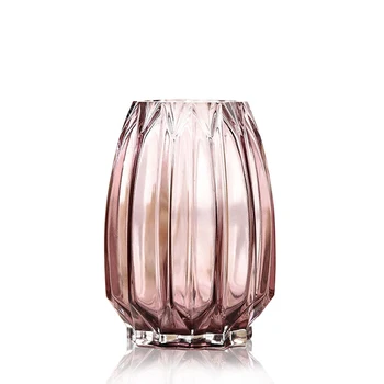 Paprastų geometrinių vertikalus prizminis stiklas vaza permatomas valgomojo stalas, amatų vazos šiuolaikinės vaza namų kambarį apdaila