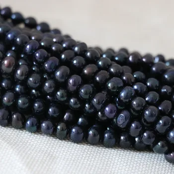 Karšto pardavimo juodos spalvos natūralių perlų karoliukus, gėlo vandens dirbtiniu būdu išauginti didmeninė mažmeninė gamyklos kaina fine jewelry making 15inch B1338