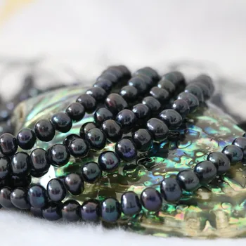 Karšto pardavimo juodos spalvos natūralių perlų karoliukus, gėlo vandens dirbtiniu būdu išauginti didmeninė mažmeninė gamyklos kaina fine jewelry making 15inch B1338