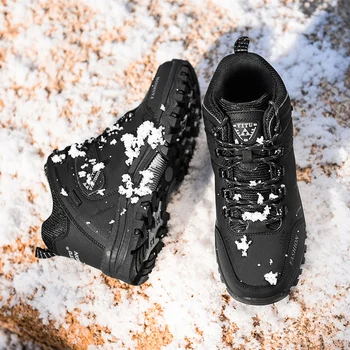 Vyrai aukštos viršų plius vilnos sniego batai Žiemą šiltas, atsparus vandeniui, neslidžios, vyriški sportiniai batai Lauko vaikščiojimo batai Didelių size39-47