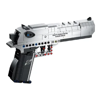 360pcs Desert Eagle Pistoletas Launchable Blokai Kulka 3D Modelį 