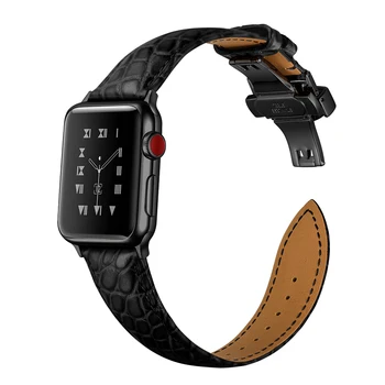 Krokodilo Odos Dirželiai Apple Watch Band 42mm 38mm 40mm 44mm Dirželis iWatch Apyrankė Smart Žiūrėti Series 5 4 3 2 1