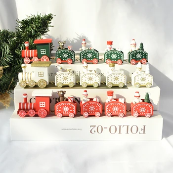 5 mazgai Kalėdų Traukinys Dažytos Medinių Amatų Kalėdinė Dekoracija Namuose Vaikams, Dovana, Žaislai, Medžio Ornamentu Navidad Prekes
