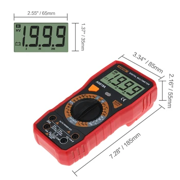 AN819A Skaitmeninis Multimetras 1999 Skaičiuoja Backlight LCD Portable Multimetras Voltmeter Ammeter AC DC Ammeter Auto Metrų Testeris