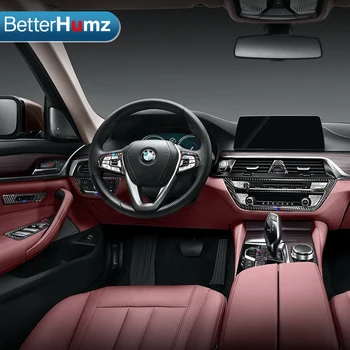 BetterHumz auto Interjero Anglies Pluošto 4pcs/daug Automobilių langų Pakėlimo skydo Lipdukas Lipdukai apima BMW 5 Serijos G30 automobilių stilius
