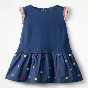 Vasaros Rankovių Mergaičių Suknelės Medvilnės Kūdikių drabužiai Suknelė 2-7T Vaikų Princess Tutu drabužiai, naujos prekės, vaikams, mergaičių suknelės