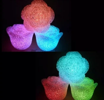 LED Romantiška Rožė Gėlių Spalva pasikeitė Lempa LED Crystal Rose naktį žibintai