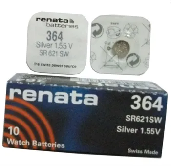 10vnt/daug Renata Šveicarijos Baterija 364 SR621SW 1.55 V Žiūrėti Silver 364 SR621SW RENATA Žiūrėti Baterijas