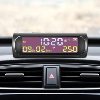 PSSS Atrodo Saulės Automobilių Skaitmeninis Laikrodis su LCD Laiką Data-Automobilių Temperatūros daviklis Lauko Asmeninių Automobilių Dalis Apdaila