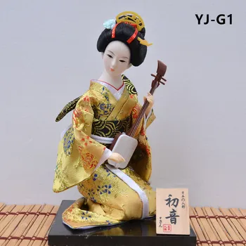 MYBLUE 22cm Kawaii Tradicinis Japonų Geiša Kimono Doll Skulptūra Japonijos Namas Statulėlės Namo Kambaryje Apdailos Reikmenys