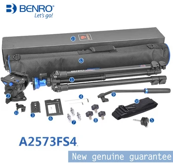 BENRO A2573FS4 Pro Aliuminio Trikojis Video Trikojis Rinkiniai Su S4 Ballhead Neatsiejama Lygis 3 Skirsnis+Krepšys Rinkinyje,