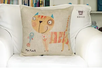 Ponas Kačių Pagalvėlės dangtis,Animacinių filmų gyvūnų katė pagalvę padengti Skalbiniai, Pagalvės užvalkalą Automobilių Office Pagalvėlės Namų dekoro sofos pagalvėlių