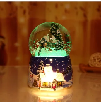Crystal Ball Music box šviesa krenta sniegas, Kalėdų, Valentino Dovana Music Box 