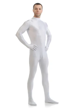 (CM-27) Balta Spandex Zentai viso Kūno Oda Stora, Jumpsuit Zentai Kostiumas Bodysuit Kostiumas Moterims/Vyrams Unitard Lycra Dancewear