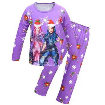 Vaikų mergaičių naktiniai marškiniai, pižamos rinkiniai Palikuonys, pižamos vaikas pijama vitage ragana sleepwear namų drabužių Evie Mal pijama nustatyti Kalėdos drabužiai