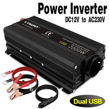 DC12V AC 230V 500W 1200W 1500W 2000W Peak ES lizdas USB power inverter į ac Automobilinis Keitiklis padidinti Transformatorius Transporto priemonės Tiekimo