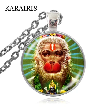 KARAIRIS Indijos Budizmo Dievo Vishnu Hanumanas Religijos Karoliai, Papuošalai, Stiklo Cabochon Pakabukas Karoliai Religijos Papuošalai 2020 m.