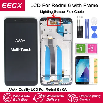 Originalus IPS LCD Xiaomi Redmi 6 Ekranas Touch Panel skaitmeninis keitiklis komplektuojami su Rėmo Ekranas Redmi 6A LCD Redmi 6 Ekranas