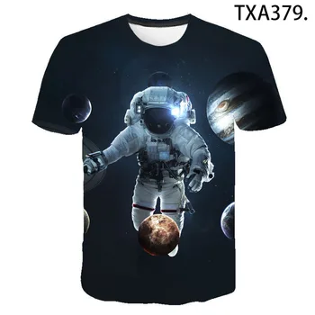 Vasaros mokslinės Fantastikos Astronautas 3D marškinėliai Berniukas Mergaitė Vaikai Mados Streetwear Vyrų, Moterų, Vaikų Atspausdintas T-shirt Kietas Viršūnes Tee