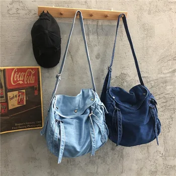 Ponios didelės talpos ekologinio drobės krepšys krepšys džinsinio retro stiliaus rankinė, pirkinių krepšys vaisių ir daržovių, maisto produktų maišelį