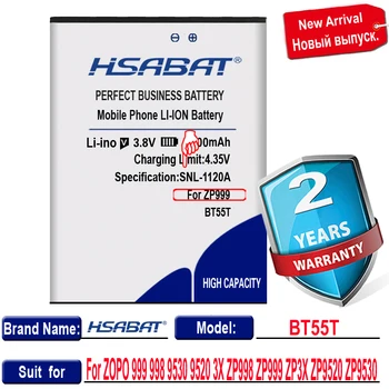 HSABAT Naujas 3900mAh BT55T BT55S Mobiliojo Telefono Baterija ZOPO 999 998 9530 9520 3X ZP998 ZP999 ZP3X ZP9520 ZP9530 Telefono Baterija