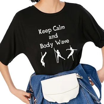 Nusiraminkite POLE DANCE Širdies Harajuku Marškinėliai Juokinga T-shirt Moterims, Drabužiai Atsitiktinis trumpomis Rankovėmis Viršūnes Trišakiai Plius Dydis