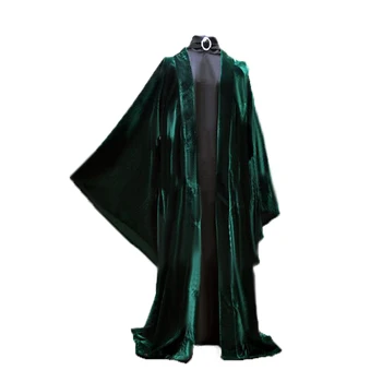 Minerva McGonagall Suknelė Cosplay Kostiumas Tamsiai Žalios Spalvos Apsiaustu, Tranšėjų Apsiaustas+Hat