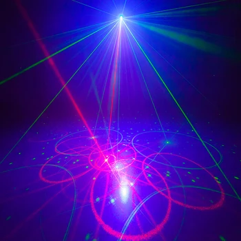 60 Modeliai Lazerinis Projektorius, RGB LED Disco Šviesos Strobe Nuotolinio Lazer Projekcija Lempos Muzikos Scenos Apšvietimo Efektas Šokių Grupė