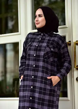 Aikštė Modelis Medkirtys Moterų Hijab Flanelė Marškinius, Naują Atvykimo Moterų Derliaus Negabaritinių Palaidinė Batwing Rankovės Pasukite Žemyn Apykaklės