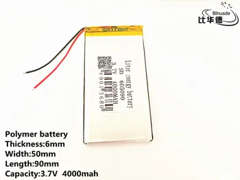 5vnt/daug), 3,7 V 4000mAh 605090 PLIB polimeras ličio jonų / Li-ion baterija GPS PSP DVD
