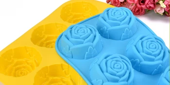 6 Rožė Gėlių Silikono Tortas Pelėsių Ledų, Šokolado liejimo Formos Muilo Silikono Formų 3D Cupcake Bakeware Kepimo Indą Pyragas Visos D598