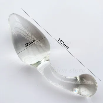 142*42mm naujo stiliaus Krištolo stiklo dildo varpos analinis kaištis butt plug analinis dildo analinio sekso žaislais vyrams, makšties rutuliukai gėjų karoliukai suaugusiųjų