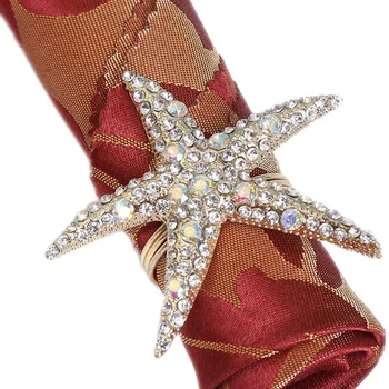 Mada-8 Pak Kristalų Žvaigždė Servetėlių Žiedai,kalnų krištolas Servetėlių Žiedas Servetėlių Laikikliai Vestuves, Paplūdimio Stalo Dekoras
