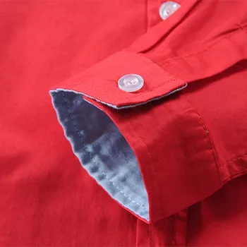 Vaikai raudona marškinėliai Atsitiktinis vientisos spalvos 100 proc. Medvilnės Geros kokybės Satino Berniukų marškiniai, vaikiški drabužiai